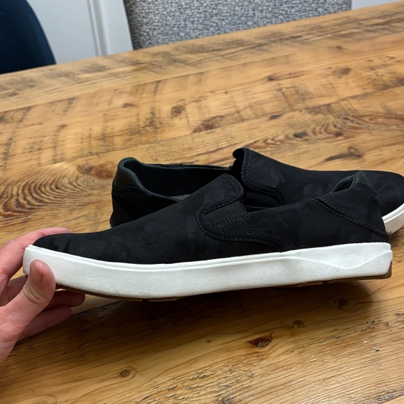 OluKai Black and White Men's Slip-On Loafers - Picture 7 of 9